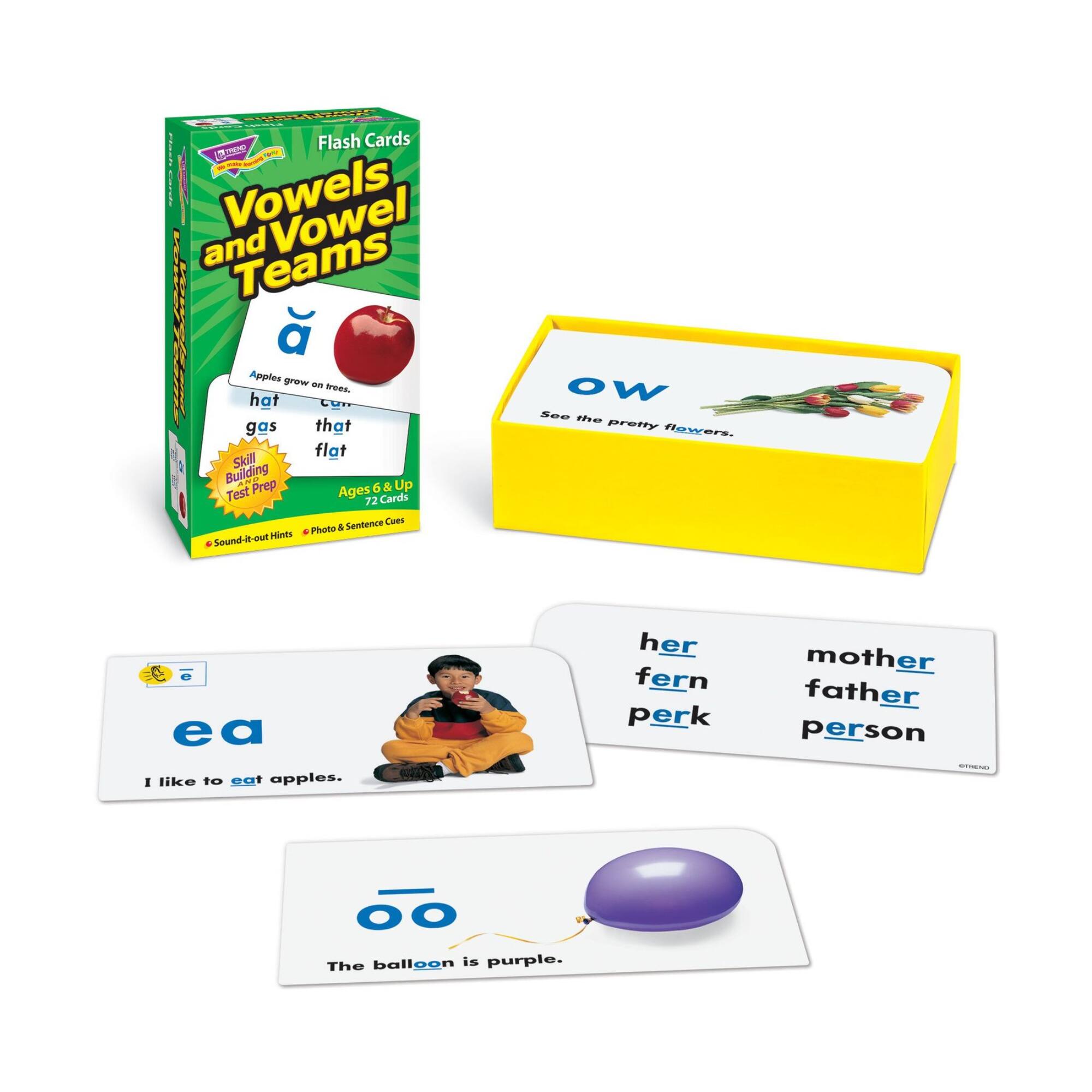Trend Enterprises® Vowels and Vowel Teams Skill Drill Flash Cards